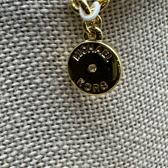 Michael Kors Pave Padlock Logo Chain Bracelet Goldtone Brass NWT - Picture 8 of 16